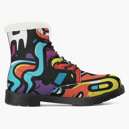colorful-graffiti-v1-faux-fur-leder-boots-boots-jlr-design-8 - JLR Design