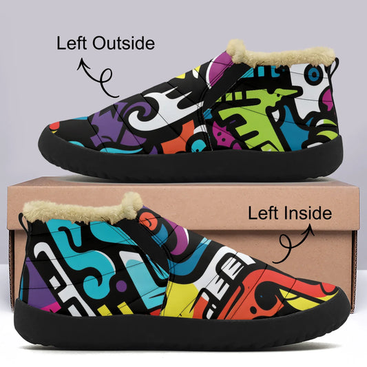 colorful-graffiti-v1-faux-fur-slipper-slipper-jlr-design-1 - JLR Design