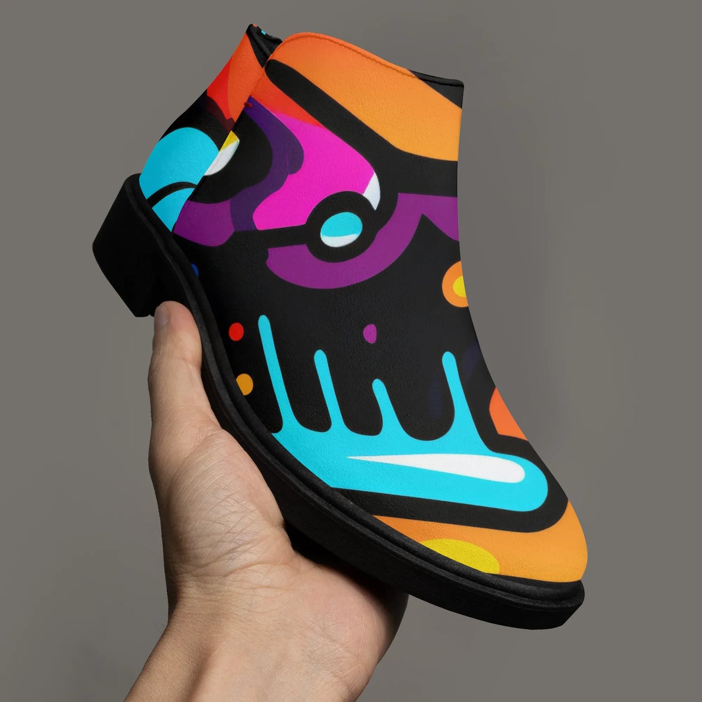 colorful-graffiti-v2-elegante-reissverschluss-stiefeletten-stiefeletten-jlr-design-3 - JLR Design