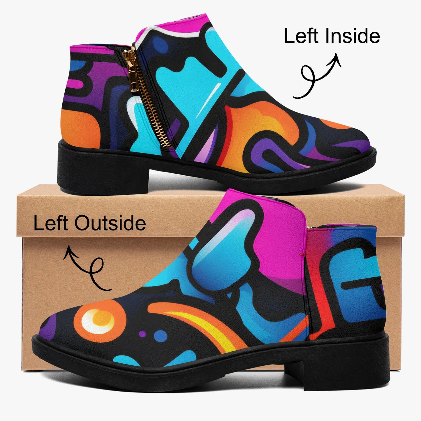 colorful-graffiti-v2-elegante-reissverschluss-stiefeletten-stiefeletten-jlr-design-4 - JLR Design