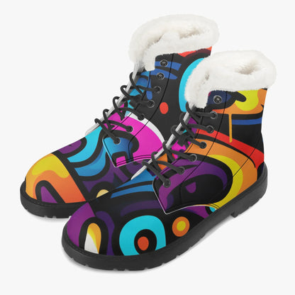 colorful-graffiti-v2-faux-fur-leder-boots-boots-jlr-design-2 - JLR Design
