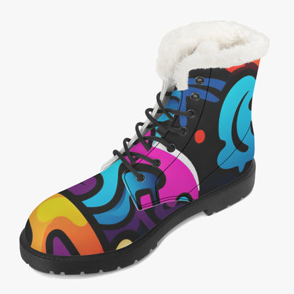 colorful-graffiti-v2-faux-fur-leder-boots-boots-jlr-design-3 - JLR Design
