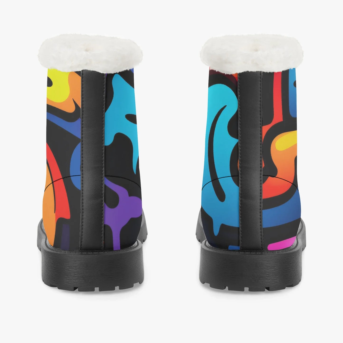 colorful-graffiti-v2-faux-fur-leder-boots-boots-jlr-design-6 - JLR Design