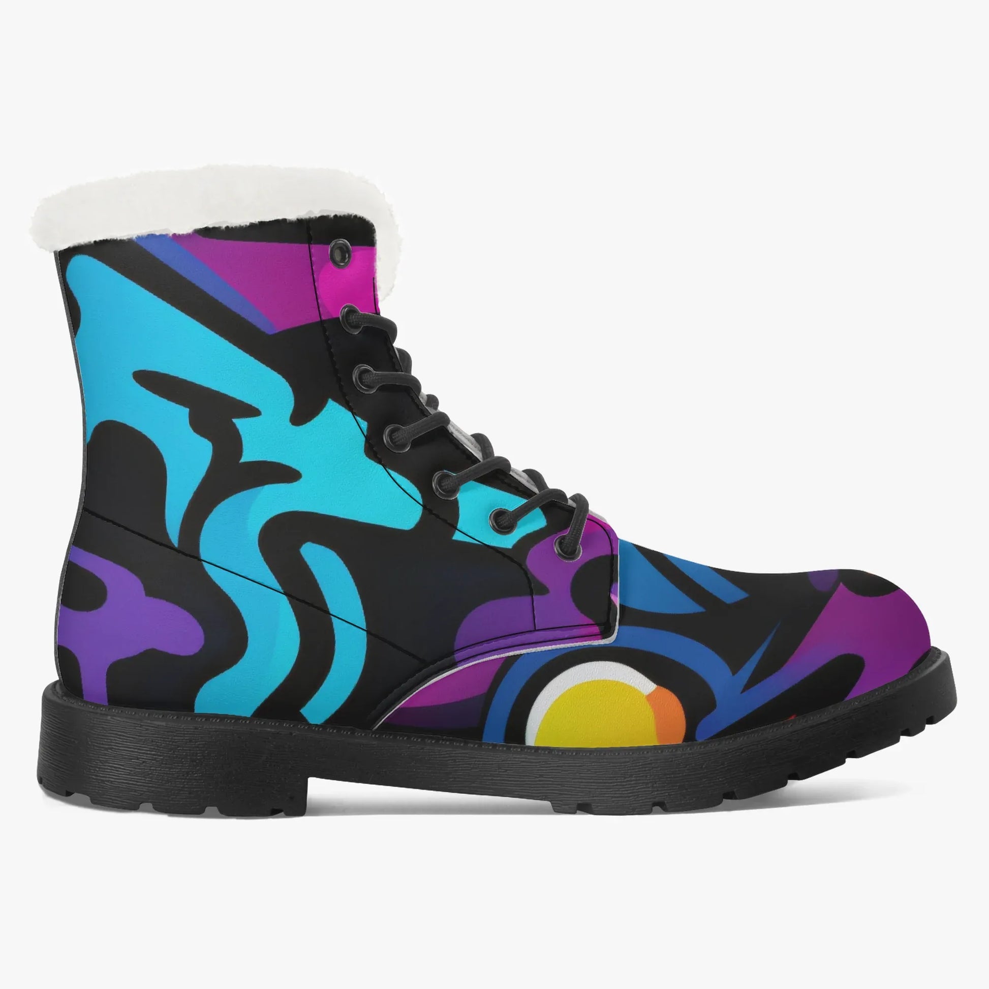 colorful-graffiti-v2-faux-fur-leder-boots-boots-jlr-design-8 - JLR Design