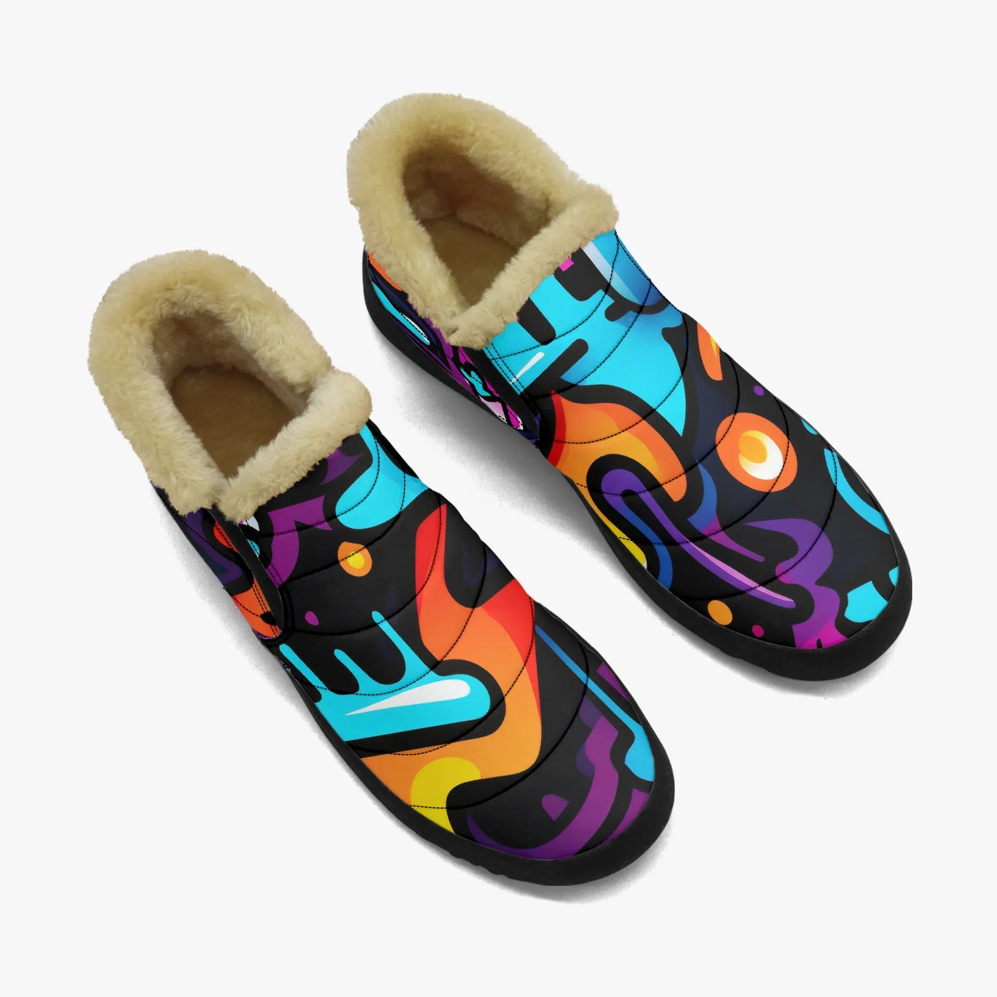 colorful-graffiti-v2-faux-fur-slipper-slipper-jlr-design-2 - JLR Design
