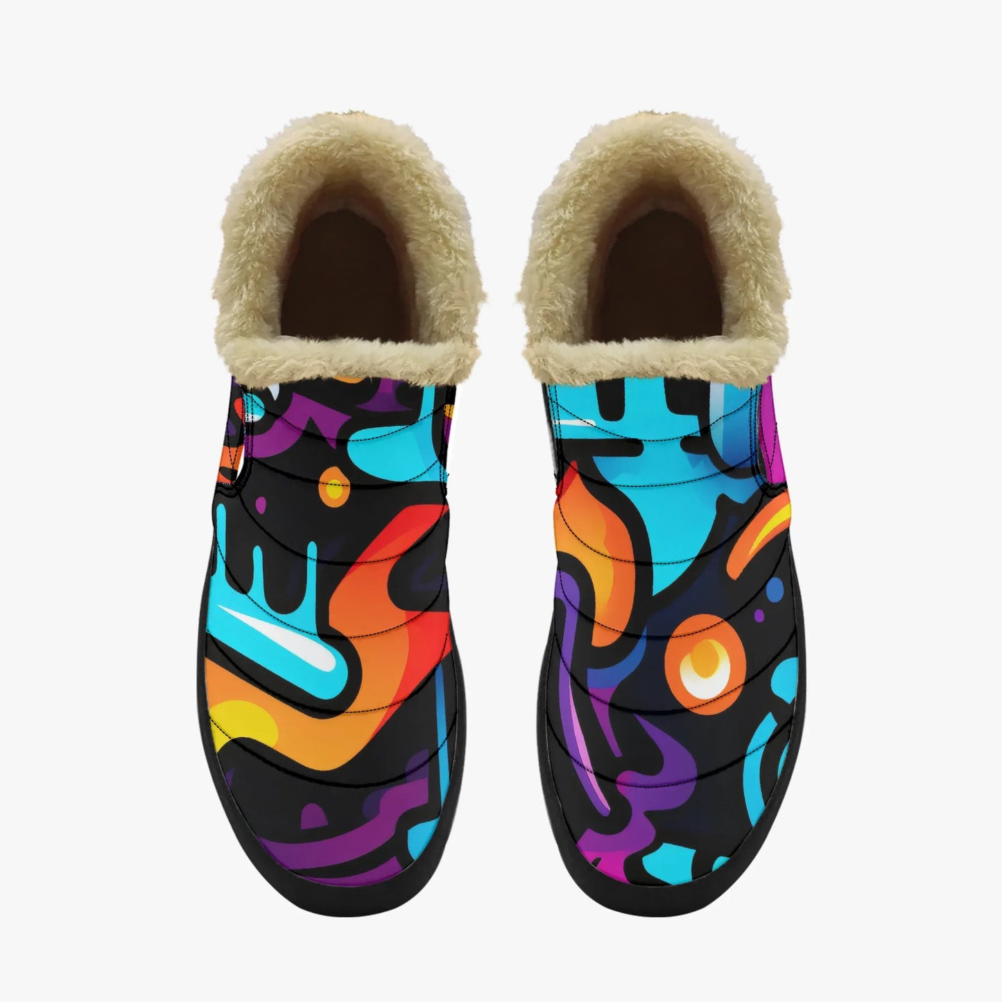 colorful-graffiti-v2-faux-fur-slipper-slipper-jlr-design-5 - JLR Design