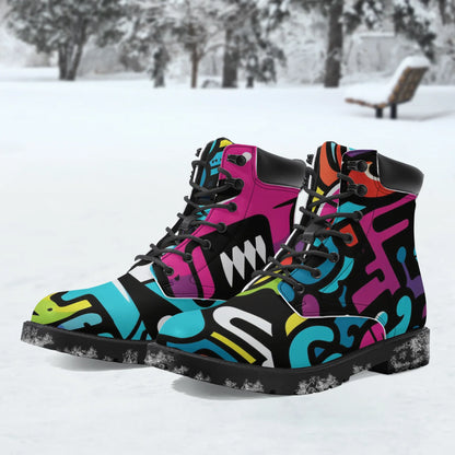 colorful-graffiti-v2-leder-boots-or-stylische-und-warme-winterstiefel-boots-jlr-design-1 - JLR Design