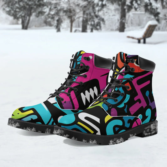 colorful-graffiti-v2-leder-boots-or-stylische-und-warme-winterstiefel-boots-jlr-design-1 - JLR Design