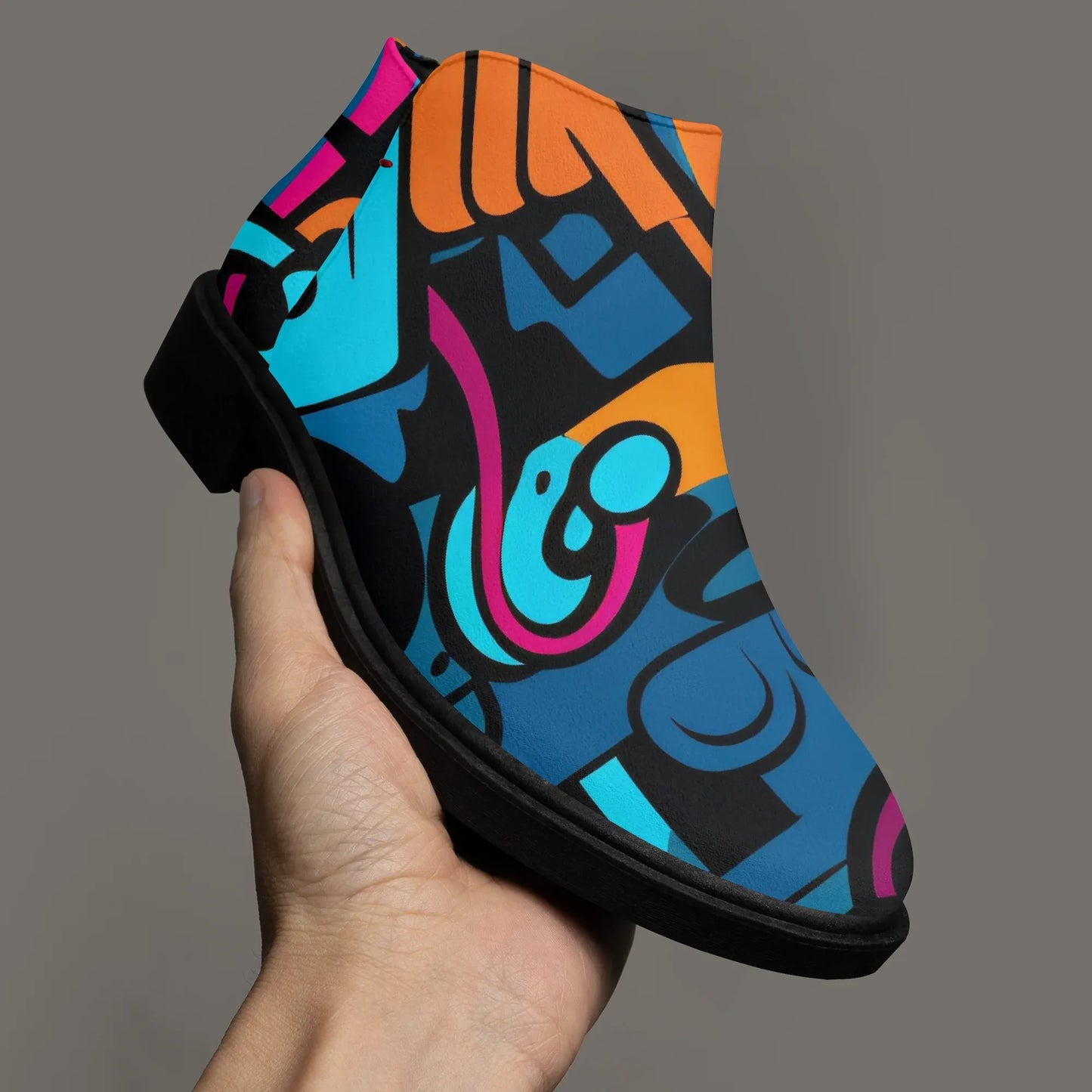 colorful-graffiti-v3-elegante-reissverschluss-stiefeletten-stiefeletten-jlr-design-3 - JLR Design