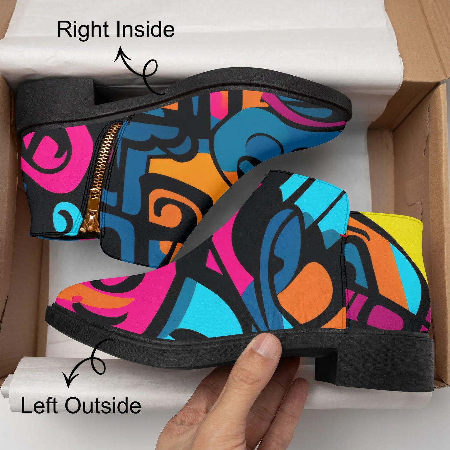 colorful-graffiti-v3-elegante-reissverschluss-stiefeletten-stiefeletten-jlr-design-8 - JLR Design