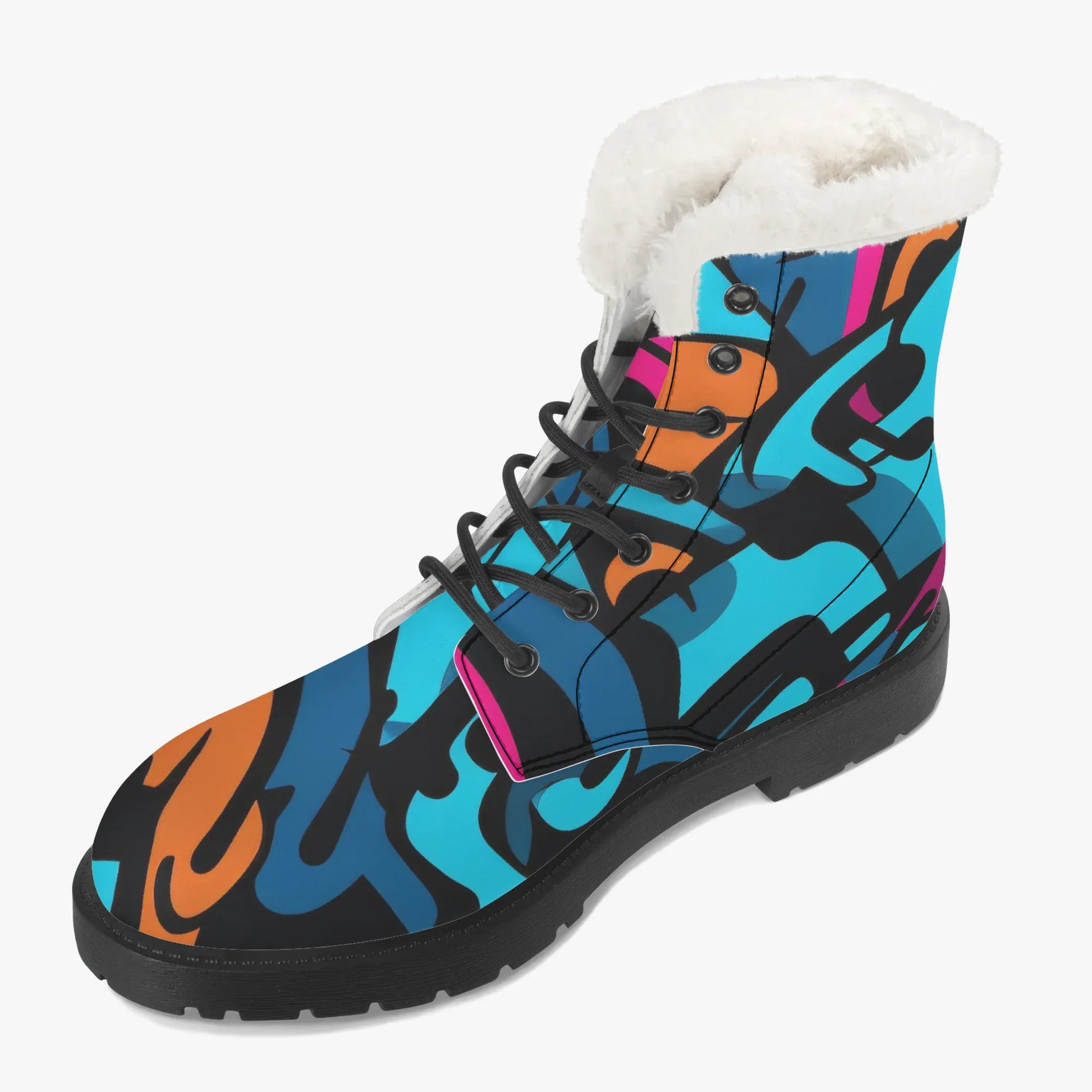 colorful-graffiti-v3-faux-fur-leder-boots-boots-jlr-design-3 - JLR Design
