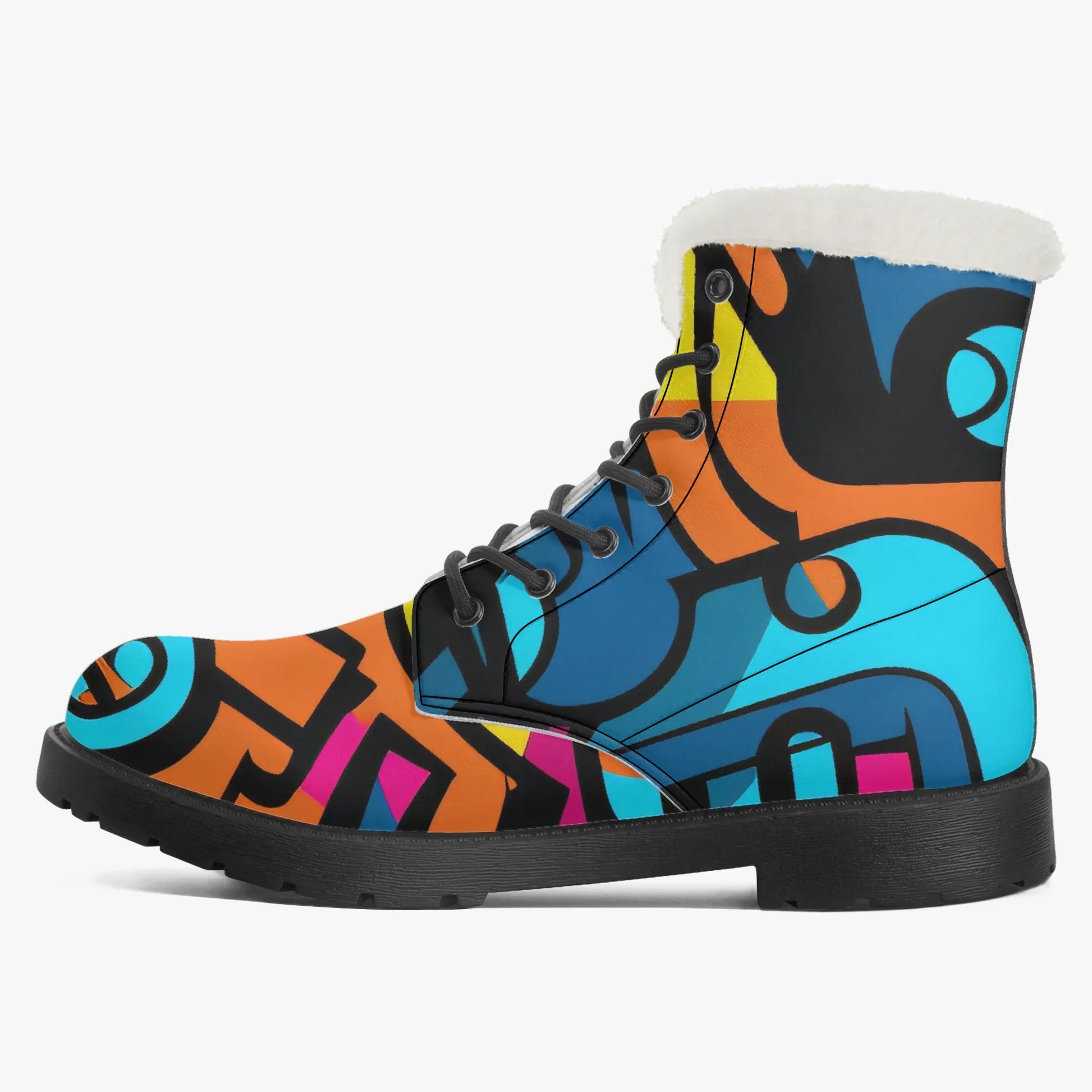 colorful-graffiti-v3-faux-fur-leder-boots-boots-jlr-design-4 - JLR Design