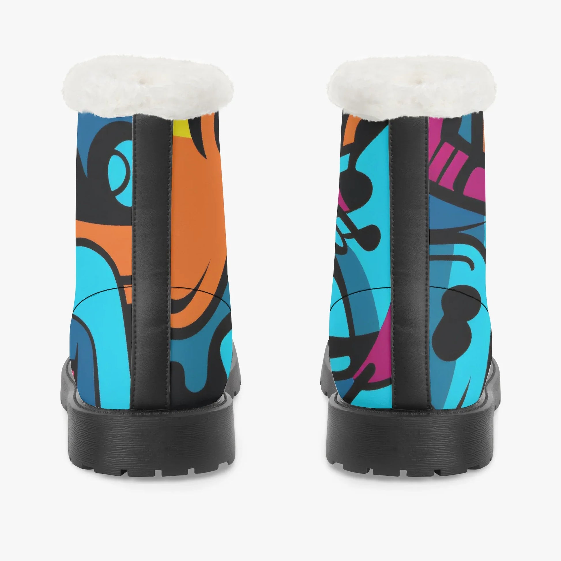colorful-graffiti-v3-faux-fur-leder-boots-boots-jlr-design-6 - JLR Design