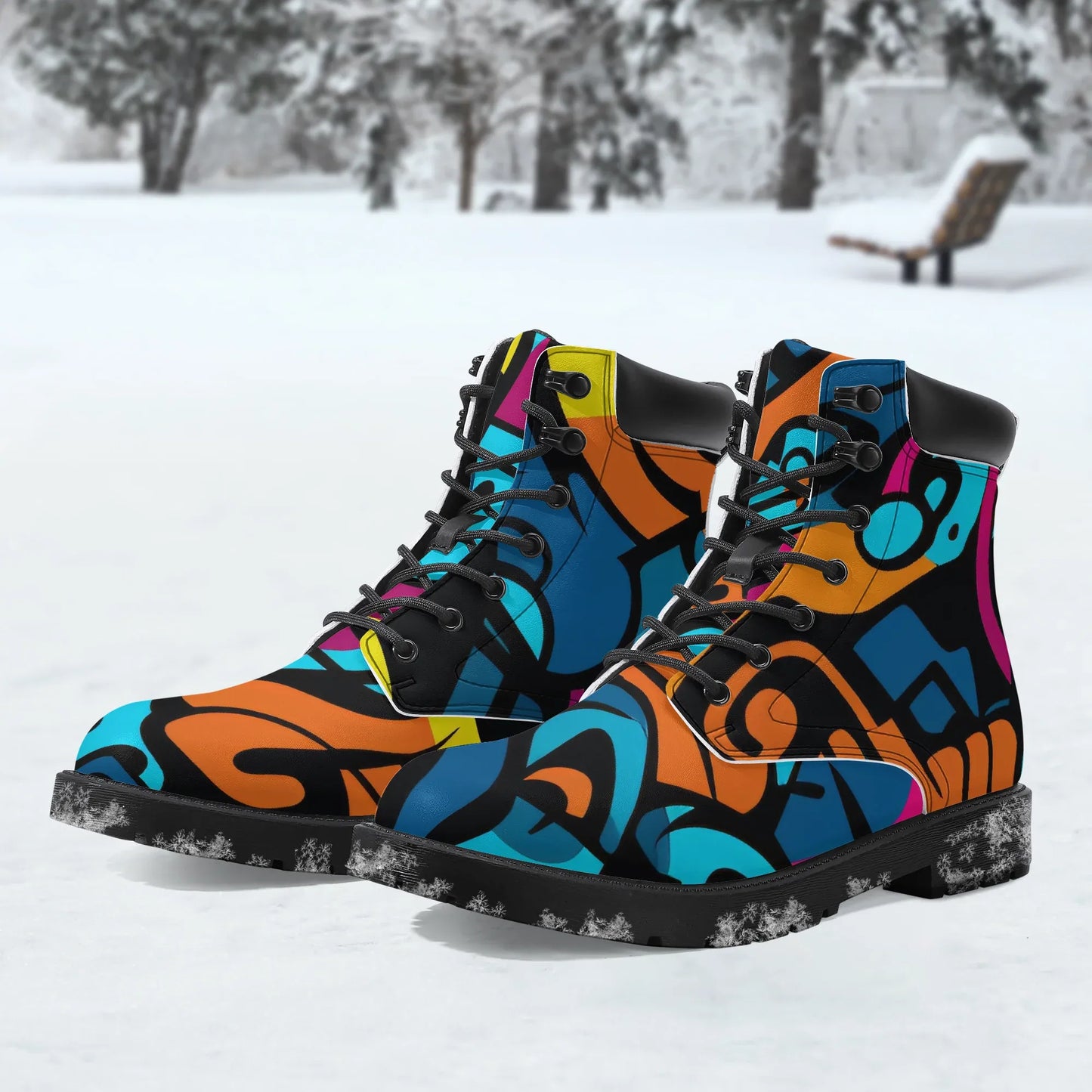 colorful-graffiti-v3-leder-boots-or-stylische-und-warme-winterstiefel-boots-jlr-design-1 - JLR Design