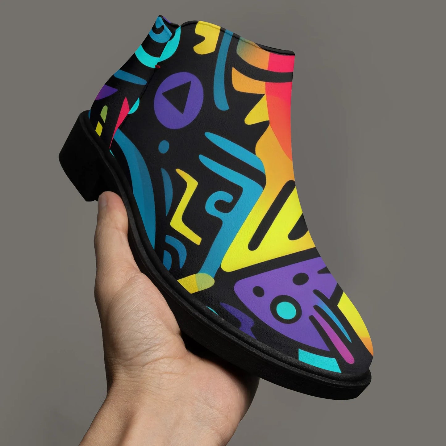 colorful-graffiti-v4-elegante-reissverschluss-stiefeletten-stiefeletten-jlr-design-3 - JLR Design