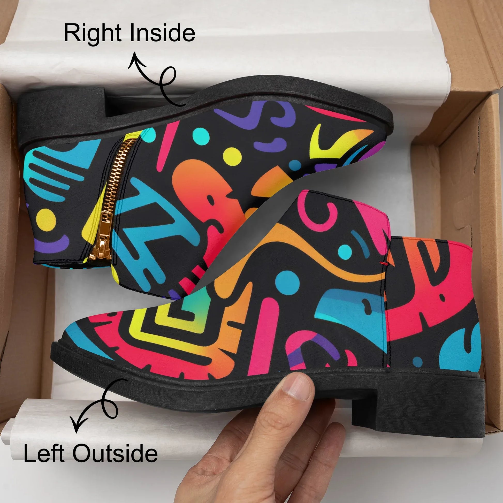 colorful-graffiti-v4-elegante-reissverschluss-stiefeletten-stiefeletten-jlr-design-8 - JLR Design