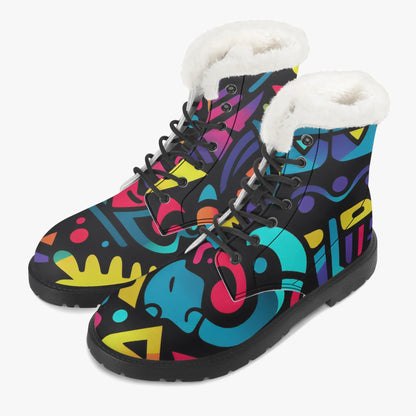 colorful-graffiti-v4-faux-fur-leder-boots-boots-jlr-design-2 - JLR Design