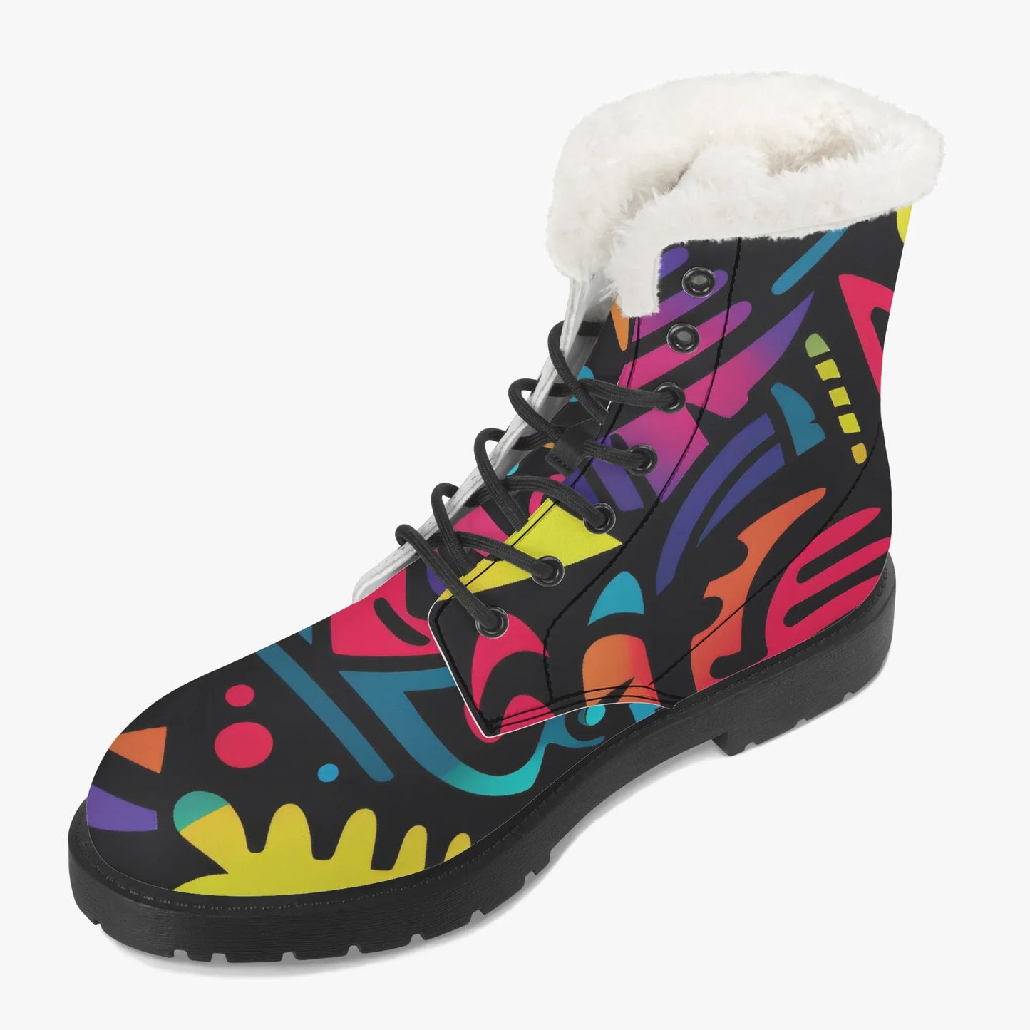 colorful-graffiti-v4-faux-fur-leder-boots-boots-jlr-design-3 - JLR Design