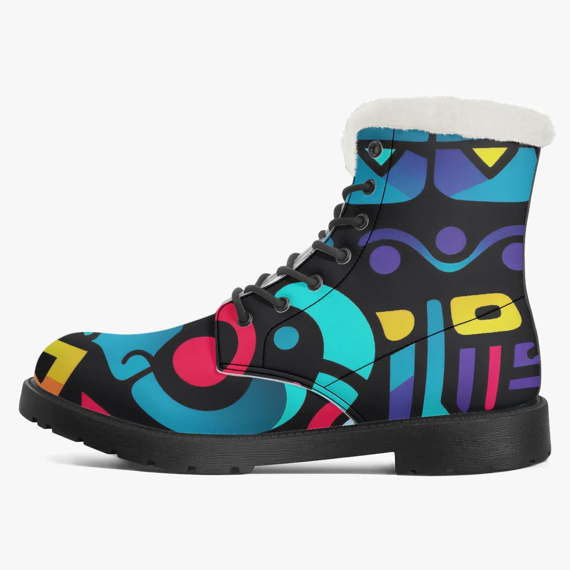 colorful-graffiti-v4-faux-fur-leder-boots-boots-jlr-design-4 - JLR Design