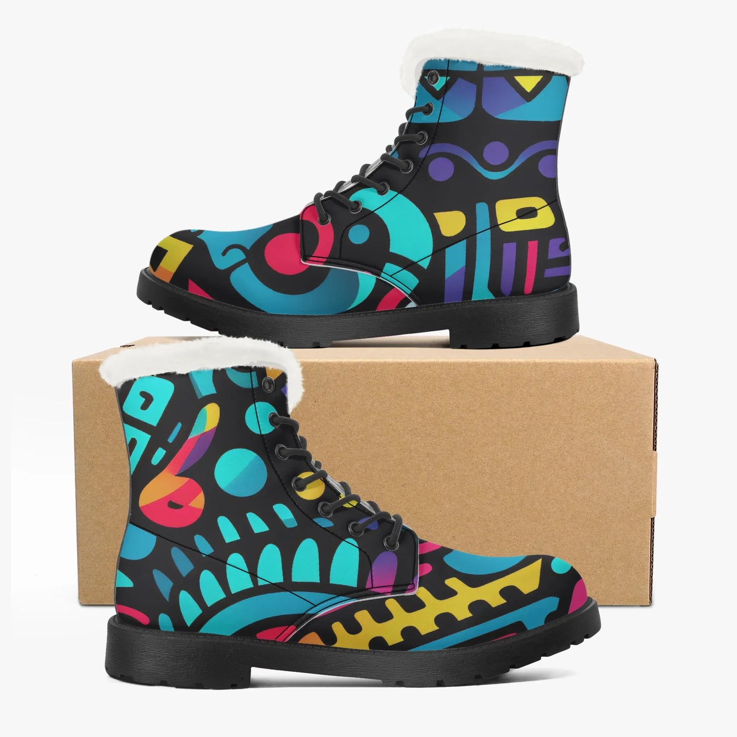 colorful-graffiti-v4-faux-fur-leder-boots-boots-jlr-design-5 - JLR Design