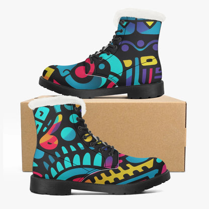 colorful-graffiti-v4-faux-fur-leder-boots-boots-jlr-design-5 - JLR Design