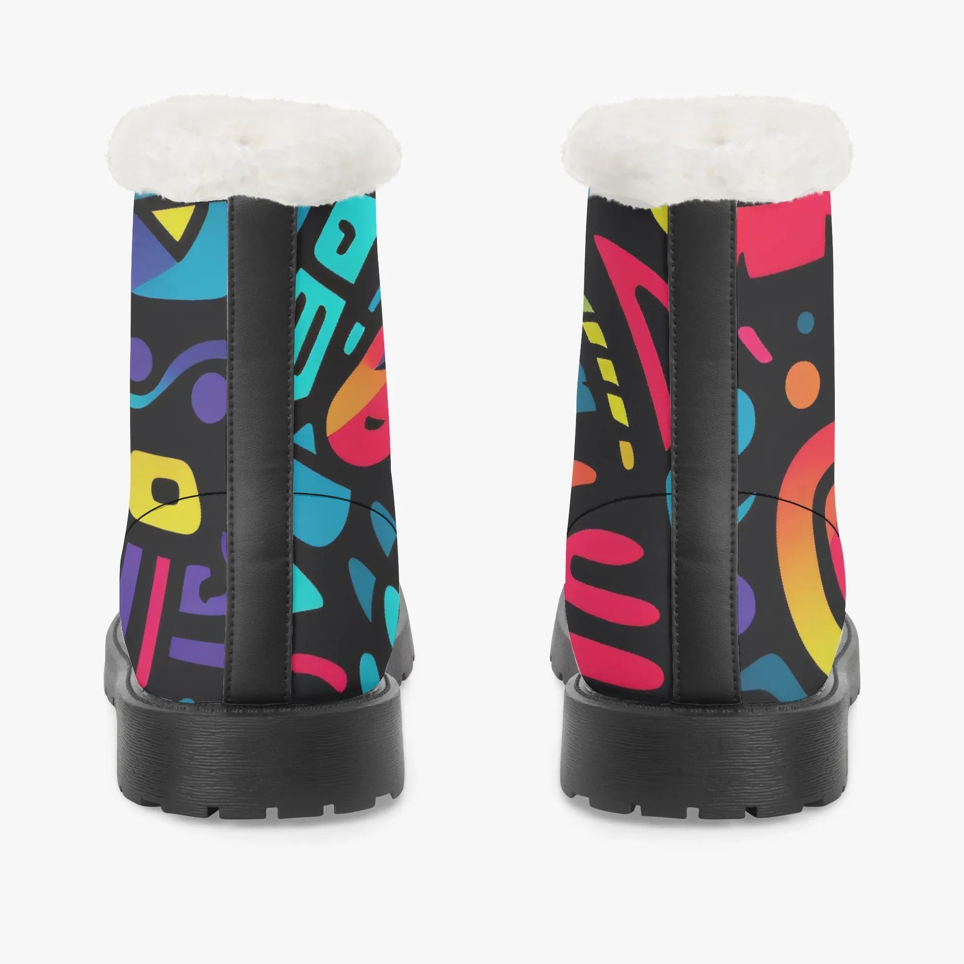 colorful-graffiti-v4-faux-fur-leder-boots-boots-jlr-design-6 - JLR Design