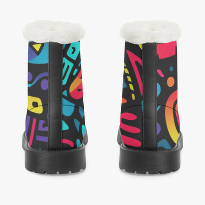 colorful-graffiti-v4-faux-fur-leder-boots-boots-jlr-design-6 - JLR Design