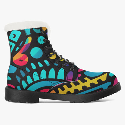colorful-graffiti-v4-faux-fur-leder-boots-boots-jlr-design-8 - JLR Design