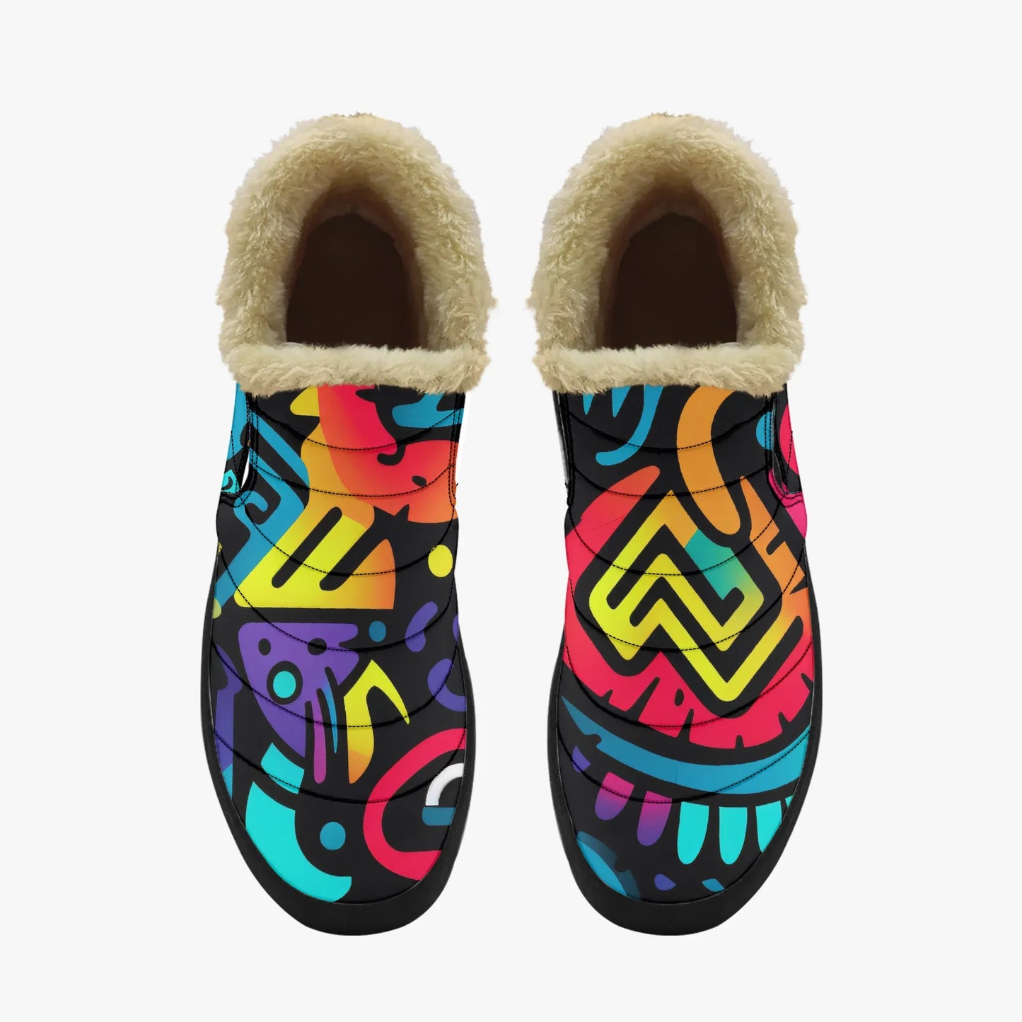 colorful-graffiti-v4-faux-fur-slipper-slipper-jlr-design-5 - JLR Design