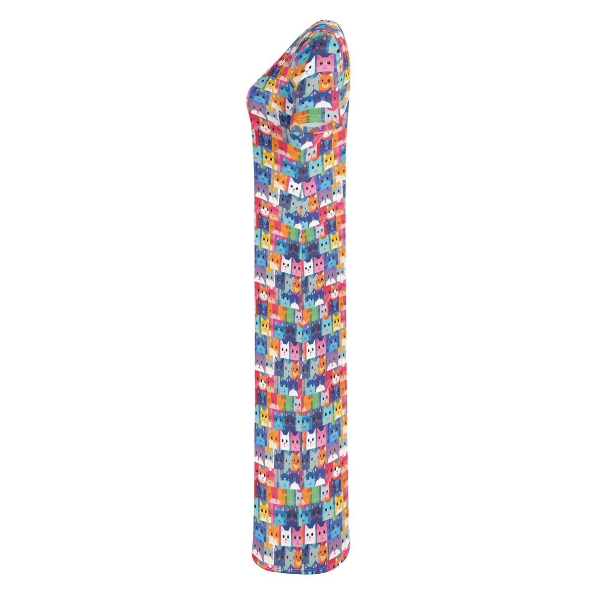 colorful-pop-arts-cats-v1-bodycon-maxi-dress-long-dress-jlr-design-jlr-design-de-6 - JLR Design