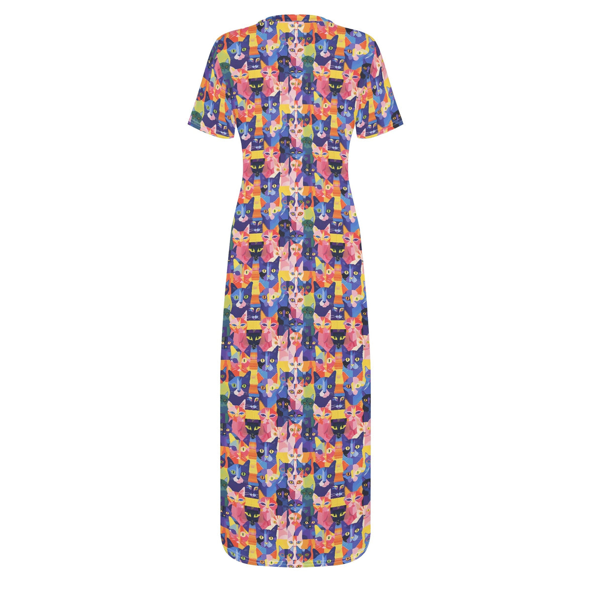 colorful-pop-arts-cats-v14-bodycon-maxi-dress-long-dress-jlr-design-jlr-design-de-4 - JLR Design