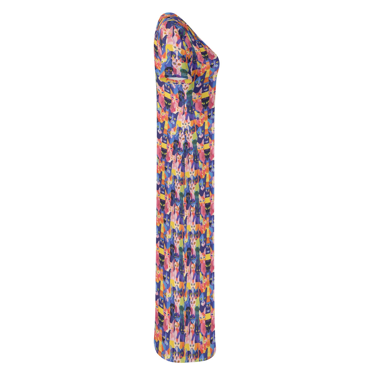 colorful-pop-arts-cats-v14-bodycon-maxi-dress-long-dress-jlr-design-jlr-design-de-5 - JLR Design