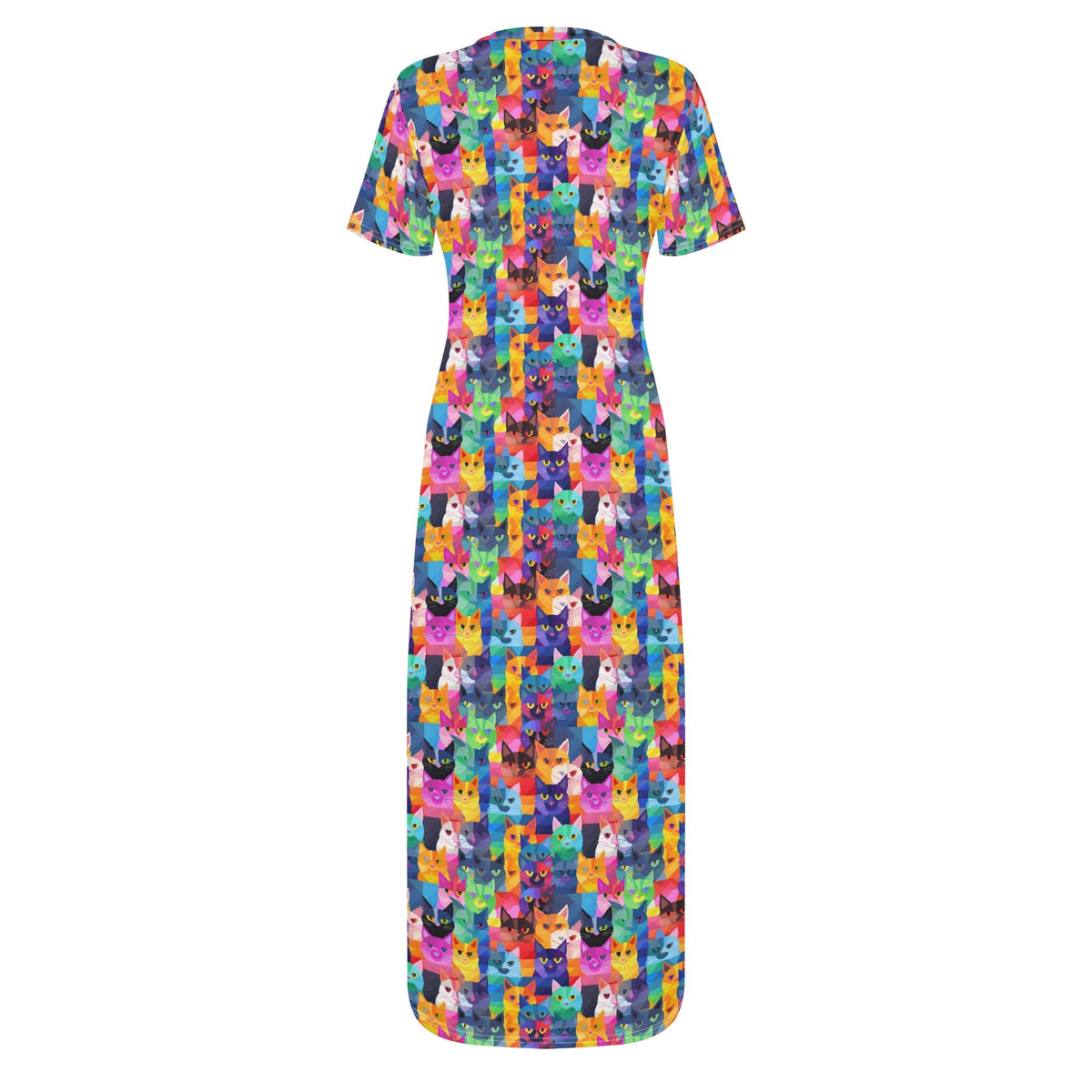 colorful-pop-arts-cats-v18-bodycon-maxi-dress-long-dress-jlr-design-jlr-design-de-4 - JLR Design