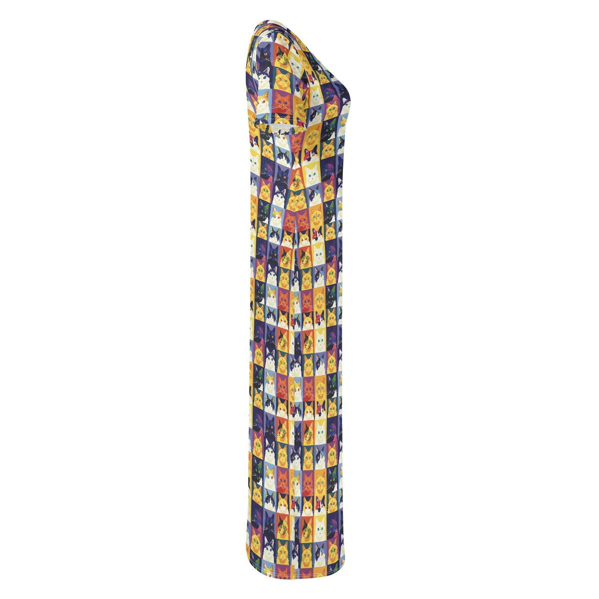 colorful-pop-arts-cats-v9-bodycon-maxi-dress-long-dress-jlr-design-jlr-design-de-5 - JLR Design