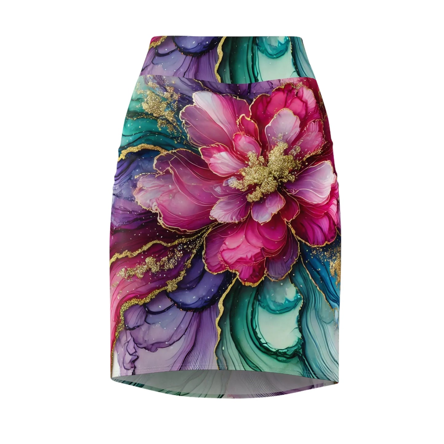 cosmic-blossom-bleistiftrock-fur-damen-eleganter-mid-waist-rock-mit-stretch-komfort-bleistiftrock-jlr-design-4 - JLR Design