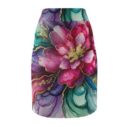 cosmic-blossom-bleistiftrock-fur-damen-eleganter-mid-waist-rock-mit-stretch-komfort-bleistiftrock-jlr-design-5 - JLR Design
