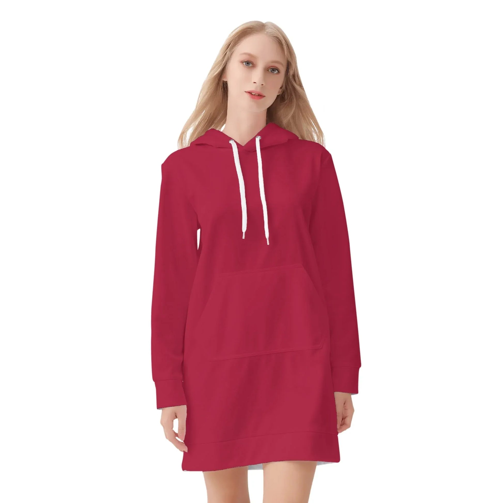 crimson-damen-hoodiekleid-warmes-velvet-kapuzenkleid-aus-weichem-samt-fleece-hoodiekleid-jlr-design-3 - JLR Design