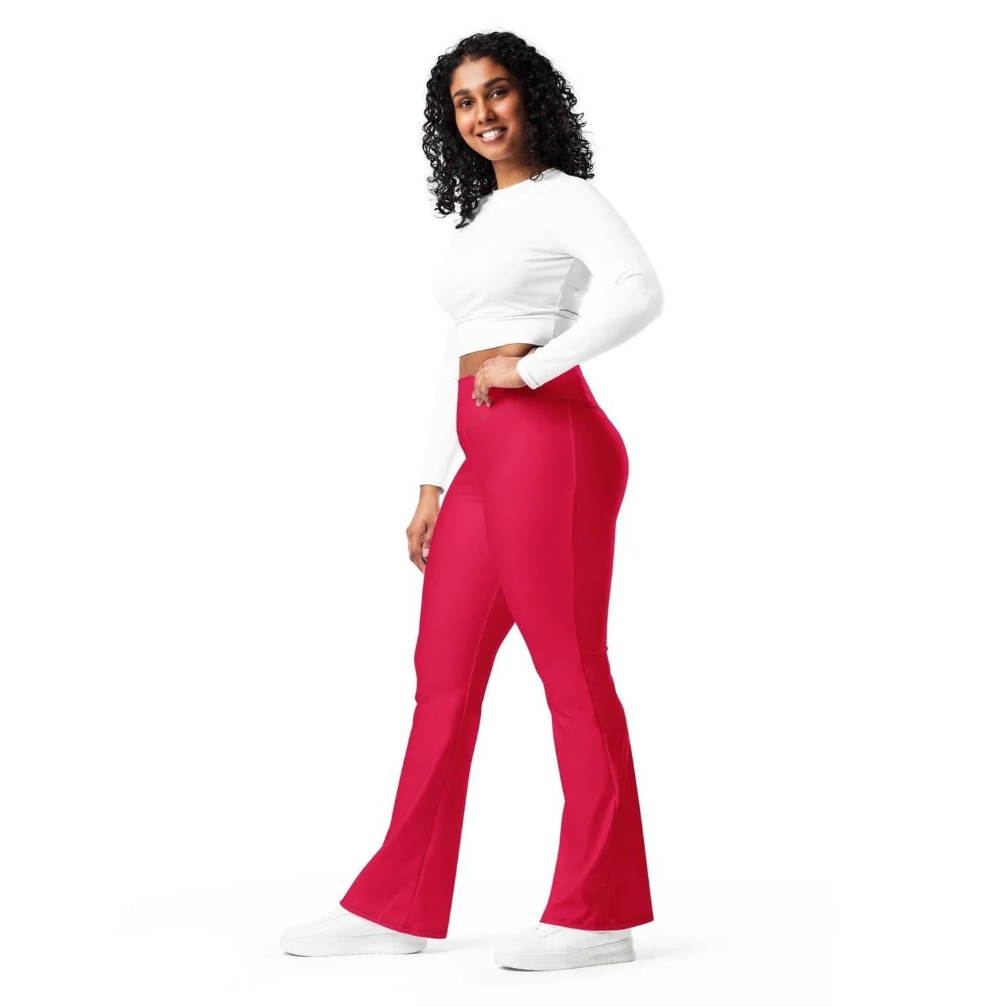 crimson-high-waist-flare-leggings-flare-leggings-jlr-design-10 - JLR Design