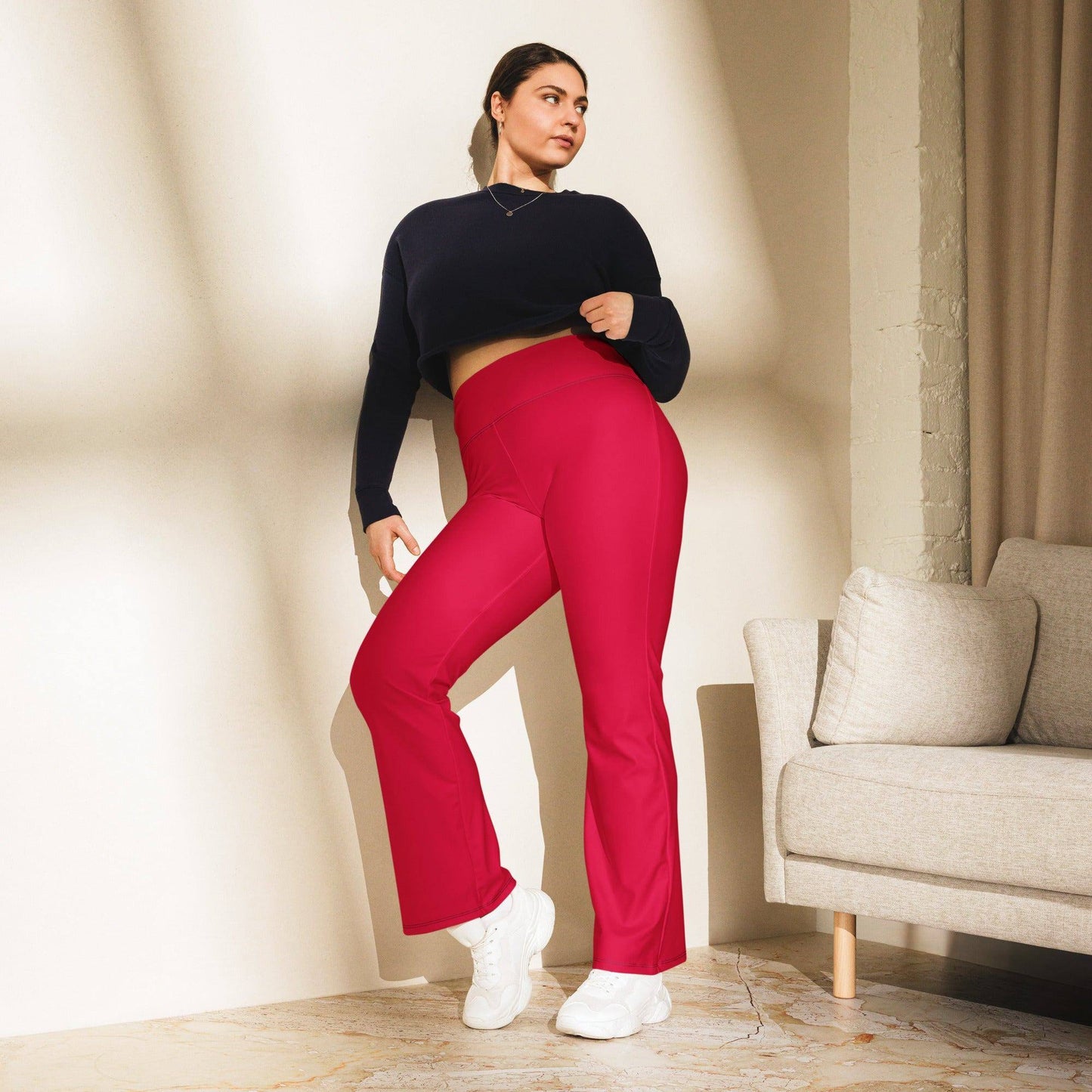 crimson-high-waist-flare-leggings-flare-leggings-jlr-design-3 - JLR Design