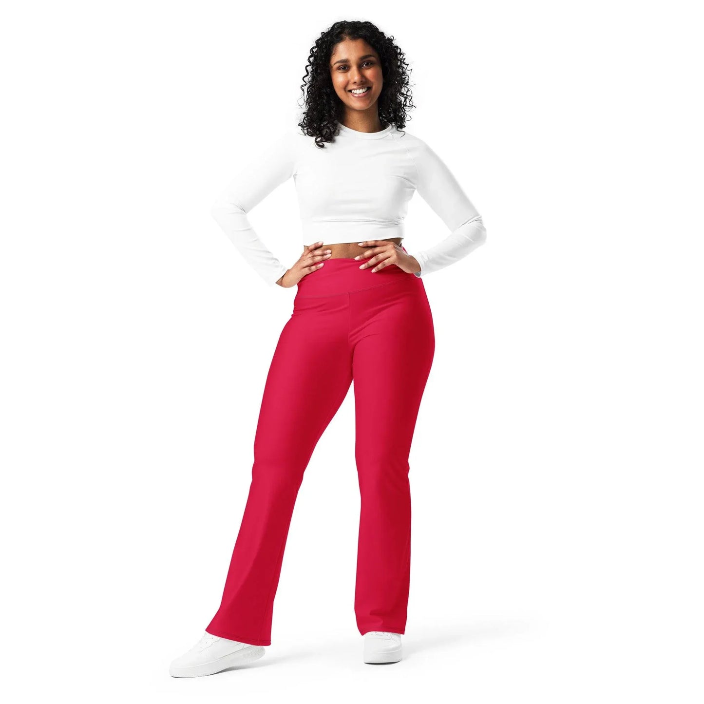 crimson-high-waist-flare-leggings-flare-leggings-jlr-design-8 - JLR Design