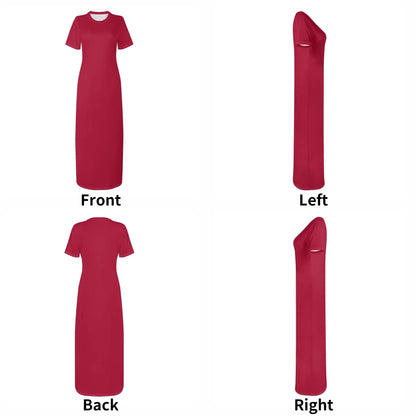 crimson-short-sleeve-long-dress-long-dress-jlr-design-7 - JLR Design