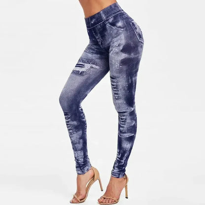 damen-high-waist-stretch-leggings-denim-look-figurbetont-and-bequem-fur-den-alltag-leggings-jlr-design-16 - JLR Design