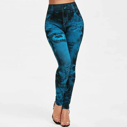 damen-high-waist-stretch-leggings-denim-look-figurbetont-and-bequem-fur-den-alltag-leggings-jlr-design-5 - JLR Design