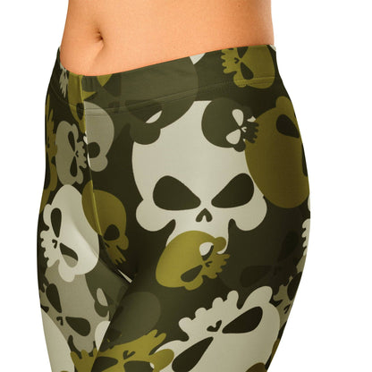 dark-green-skull-damen-capri-leggings-capri-leggings-jlr-design-12 - JLR Design