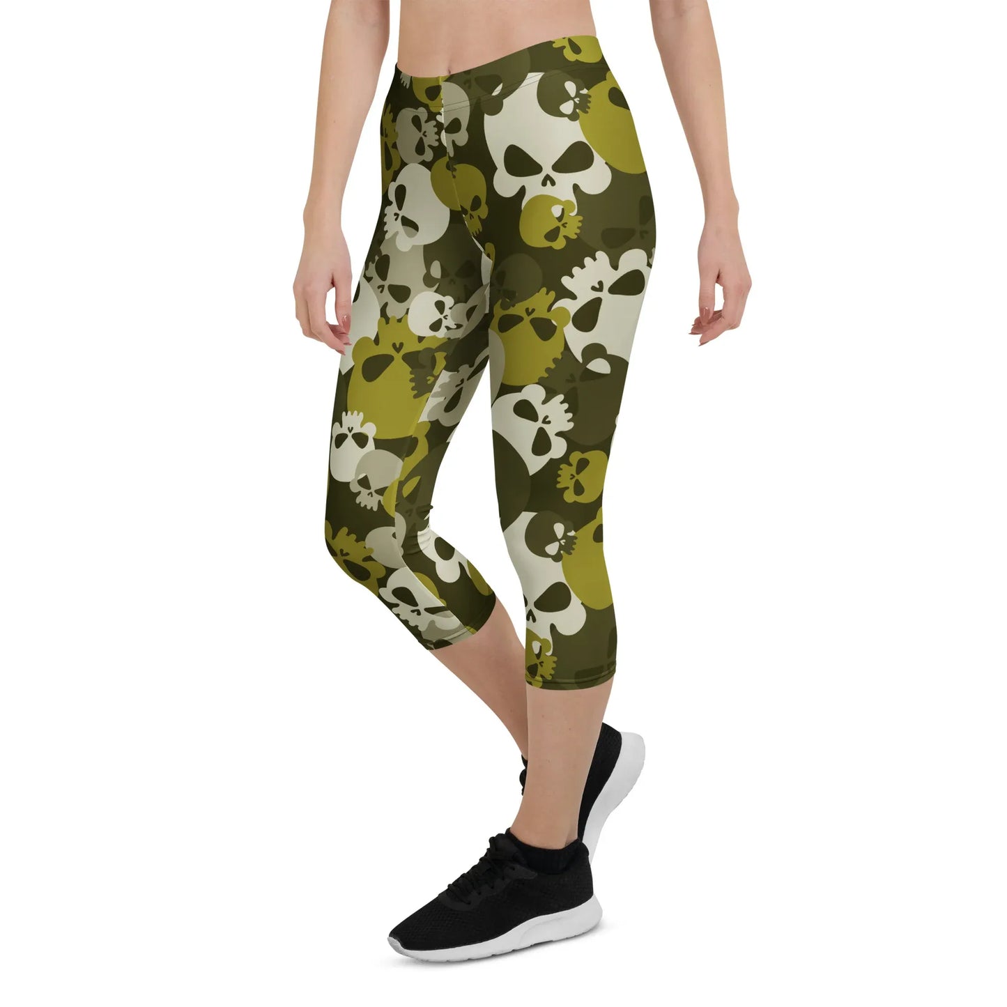 dark-green-skull-damen-capri-leggings-capri-leggings-jlr-design-4 - JLR Design