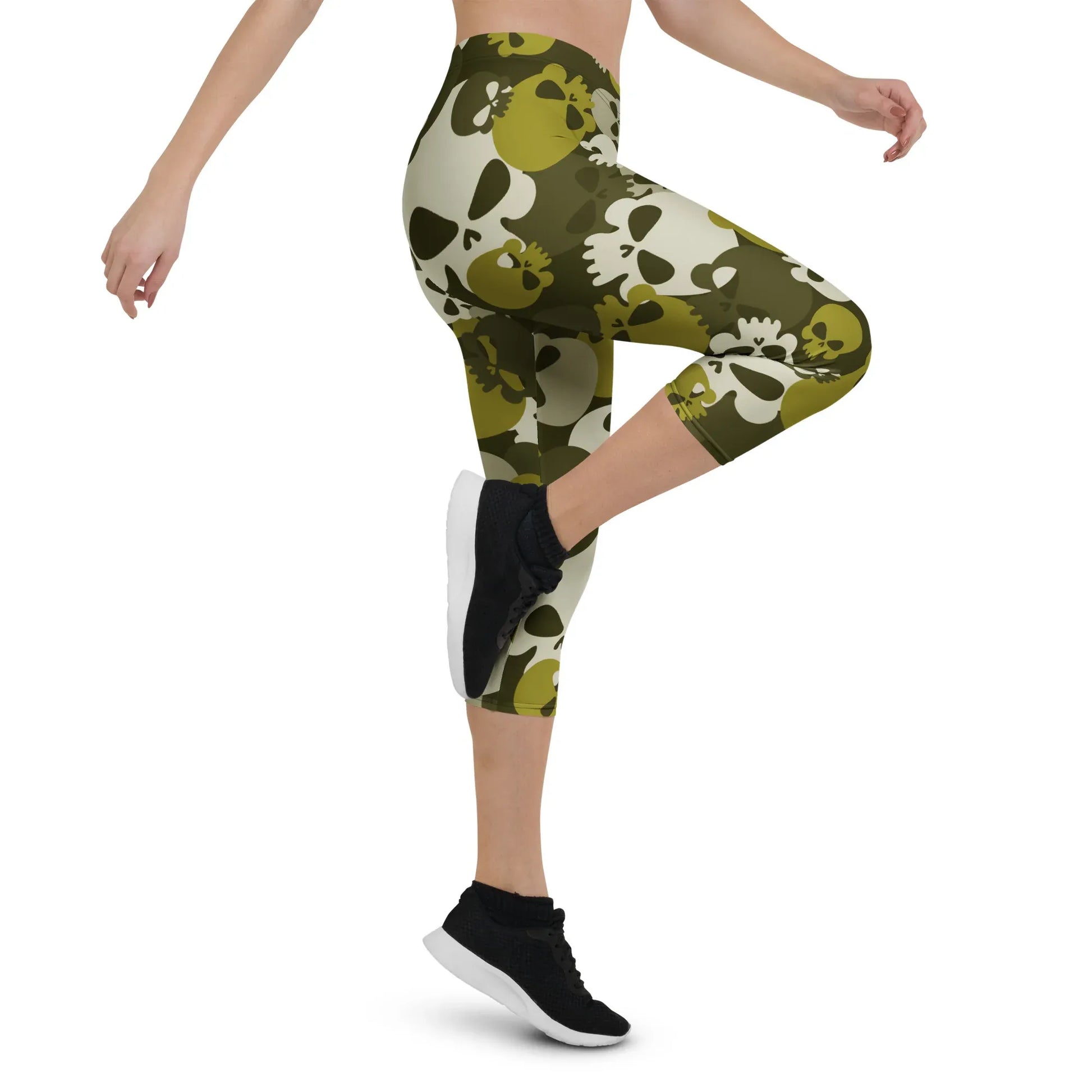 dark-green-skull-damen-capri-leggings-capri-leggings-jlr-design-5 - JLR Design