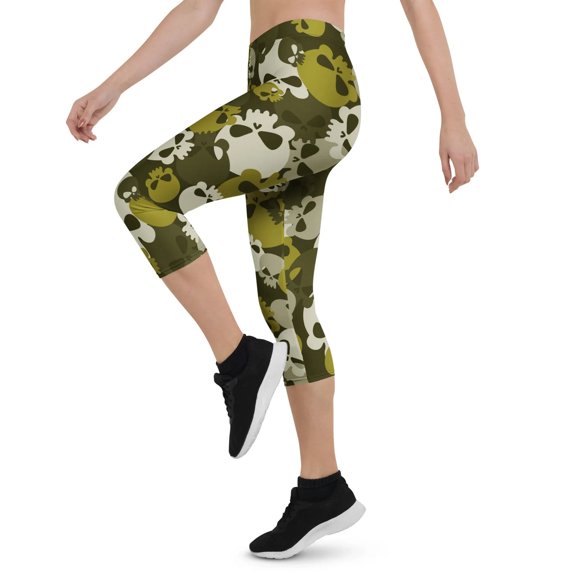 dark-green-skull-damen-capri-leggings-capri-leggings-jlr-design-6 - JLR Design