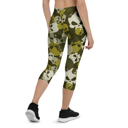 dark-green-skull-damen-capri-leggings-capri-leggings-jlr-design-7 - JLR Design