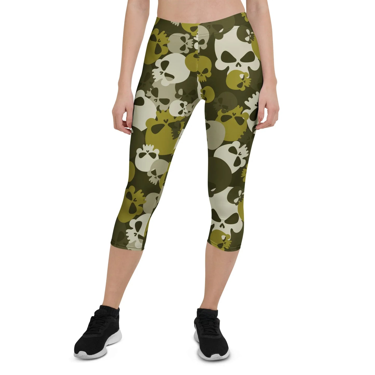 dark-green-skull-damen-capri-leggings-capri-leggings-jlr-design-8 - JLR Design