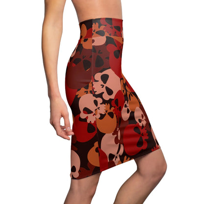 dark-red-skull-bleistiftrock-fur-damen-eleganter-mid-waist-rock-mit-stretch-komfort-bleistiftrock-jlr-design-3 - JLR Design
